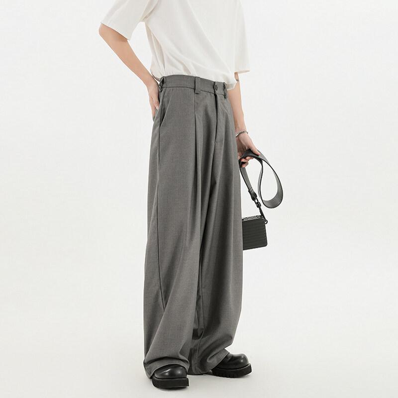 

Мужские брюки от костюма прямого кроя, свободного покроя, высокого качества - Модные повседневные брюки для подростков на весну/лето 2XL