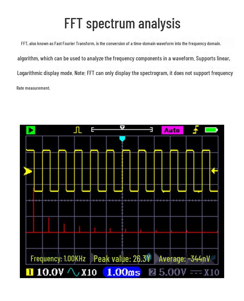 DSO3D12 Dual-Channel Digital Oscilloscope & Multimeter, 120MHz Bandwidth, 500MS/s Sampling