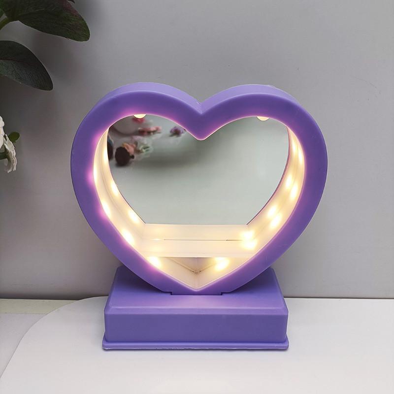 

Light Night Love Mirror Vanity Mirror Small Night Light No 7 Battery Powered фиолетовый