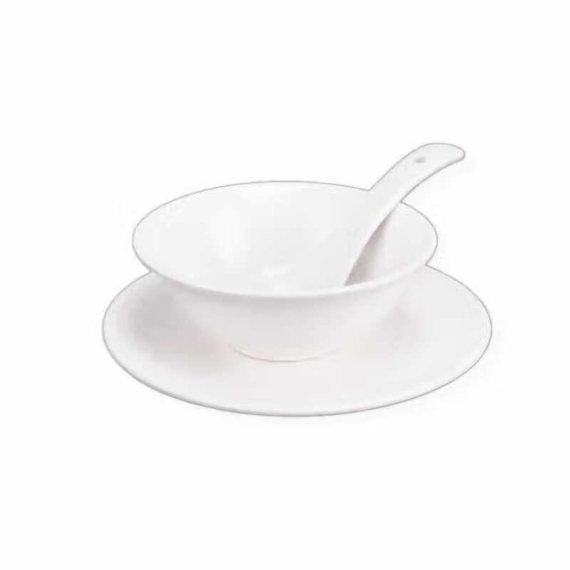 Gong He Jing Pin White Porcelain Rice & Soup Bowl (Single)