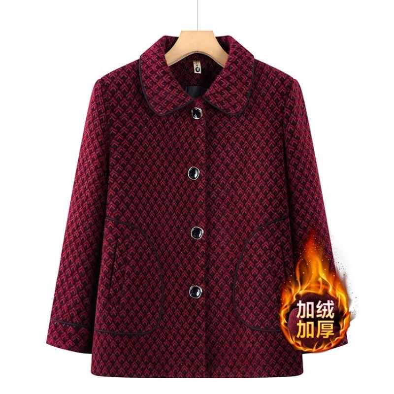 Winter Women's Woolen Jacket Thickened Warm Clothes Autumn and Winter Mink Fleece Sweater Old Lady