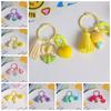 With Tassel Tulip Flower Keychain Young Girl's Heart Sweet Resin Tulip Keyring   Earphone Case