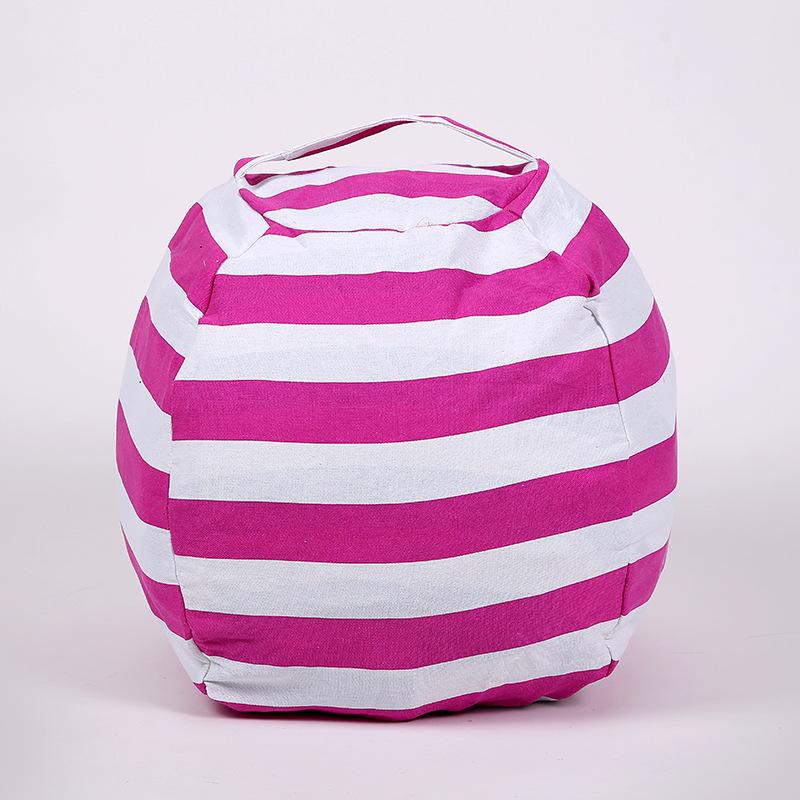 Children's Plush Toy Storage Bag Children's Striped Bean Bag Sofa Large Capacity Quilt Storage Zipper Travel Bag