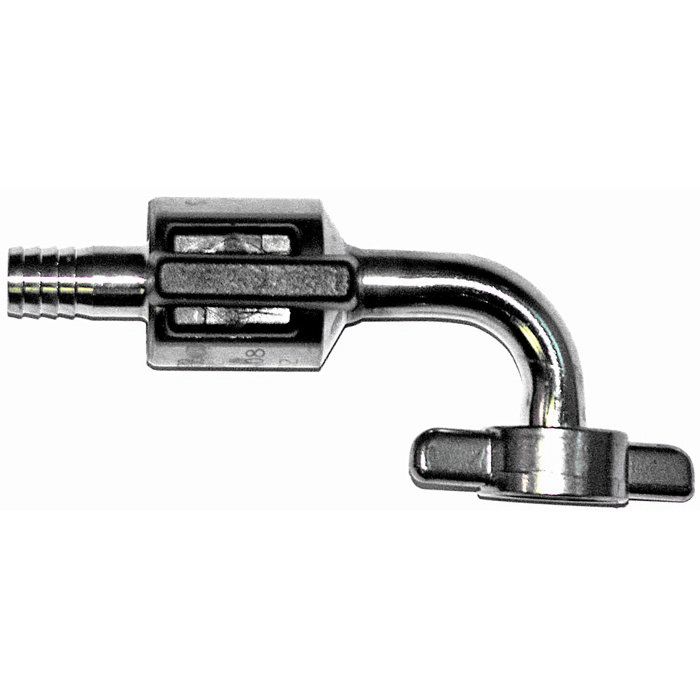 Robinet tireuse a biere - courbé, en acier inoxydable, taille: 7 mm