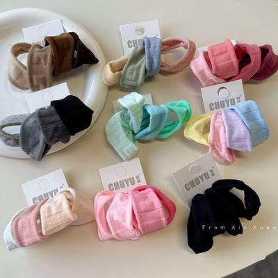 Scrunchies Asciugamano in Seta di Ghiaccio Texturizzato da 4 Pezzi: Elastici per capelli morbidi, resistenti, colorati, ad alta elasticità