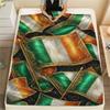 1Pc St.Patrick's Day Print Flannel Blanket, High quality Comfortable for All Seasons, Home Decor, Warmth and Comfort, Perfect for Christmas Gifts W69