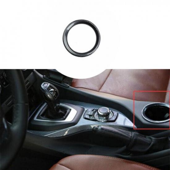 Carbon Fiber Middle Console Drinking Glass Trim Fit Auto For BMW X1 E84 2010-15