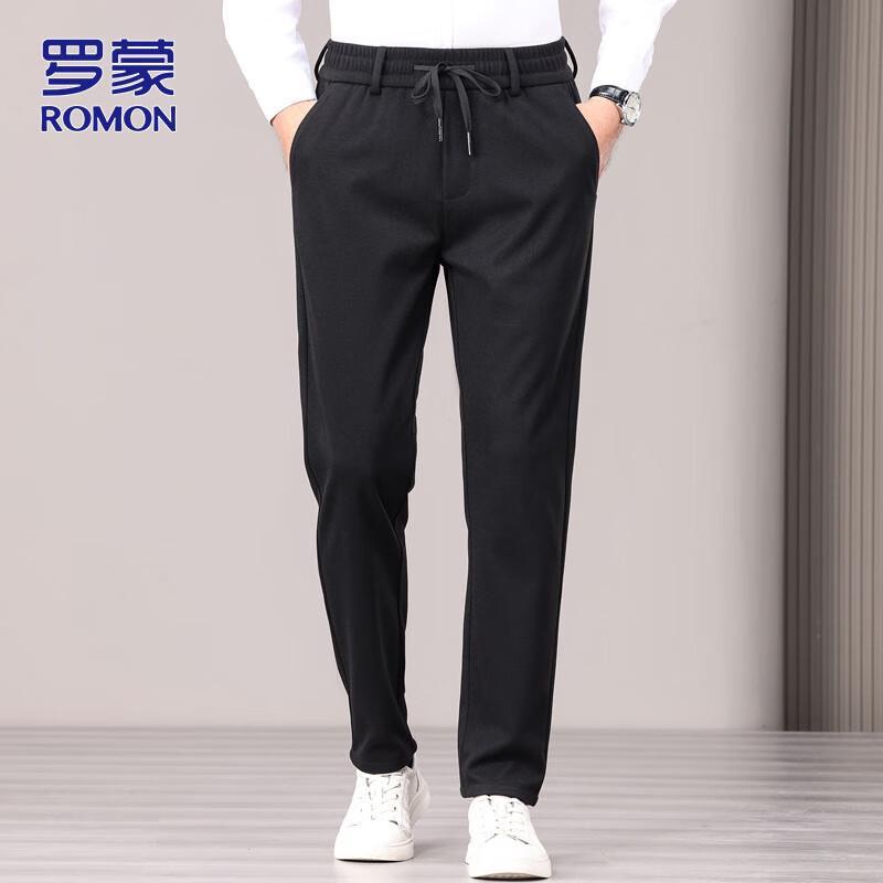 ROMON Men's Business Casual Straight Trousers