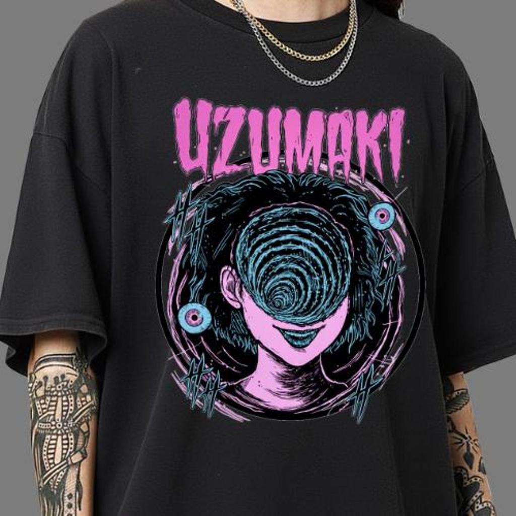 Unisex Horror Manga Creepy Girl T shirt, Dark Anime Gothic T shirt, Manga Gothic T shirt Inactive