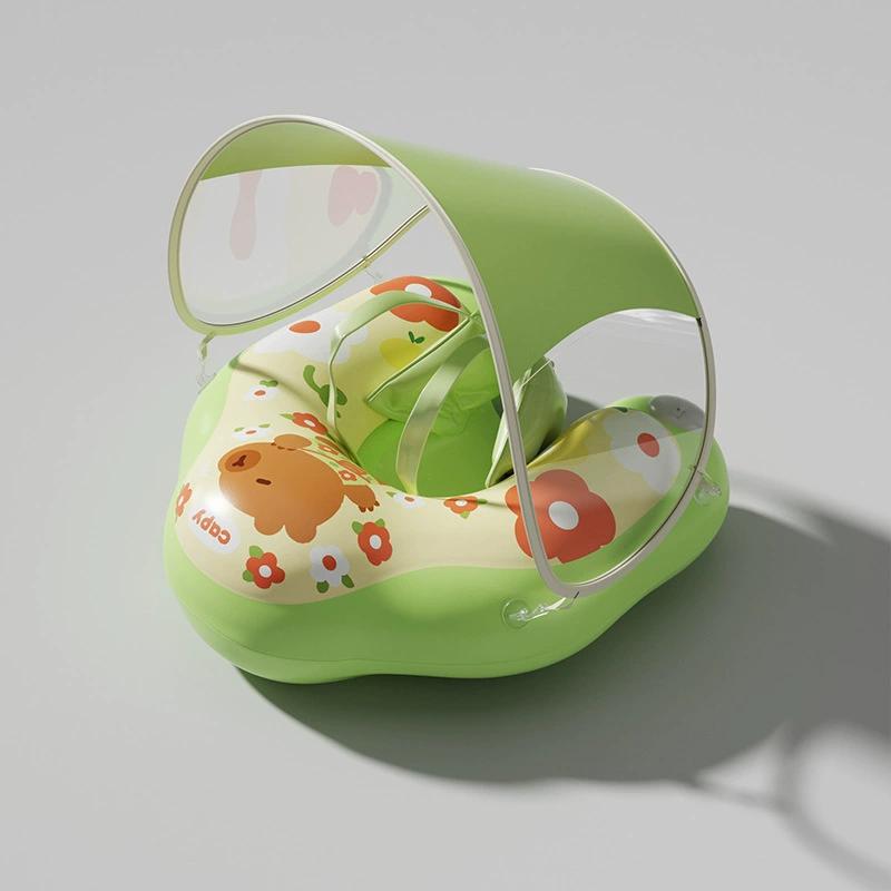 Flotador para bebé con toldo ajustable, anillo de natación inflable seguro para niños y piscina