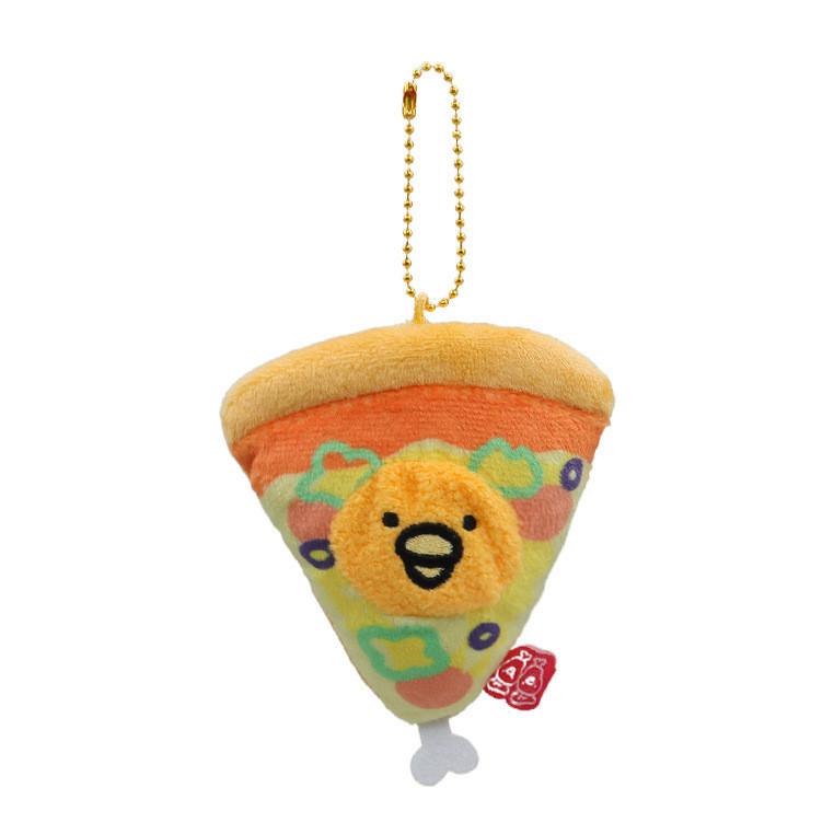 Adorable 13cm Pizza Chicken Plush Keychain Soft Short Plush Coin Purse Decoration Pizza Chicken Pendant
