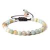 Natural Stone 6mm Beads Bracelet Adjustable Rope String Braided Bracelets For Women Men Amethysts Red Agates Lava Beaded Bangles