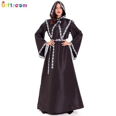 Adult Women's Demon Cape Dress Set Horror Witch Vampire Clothing Makeup Ball Show Clothing