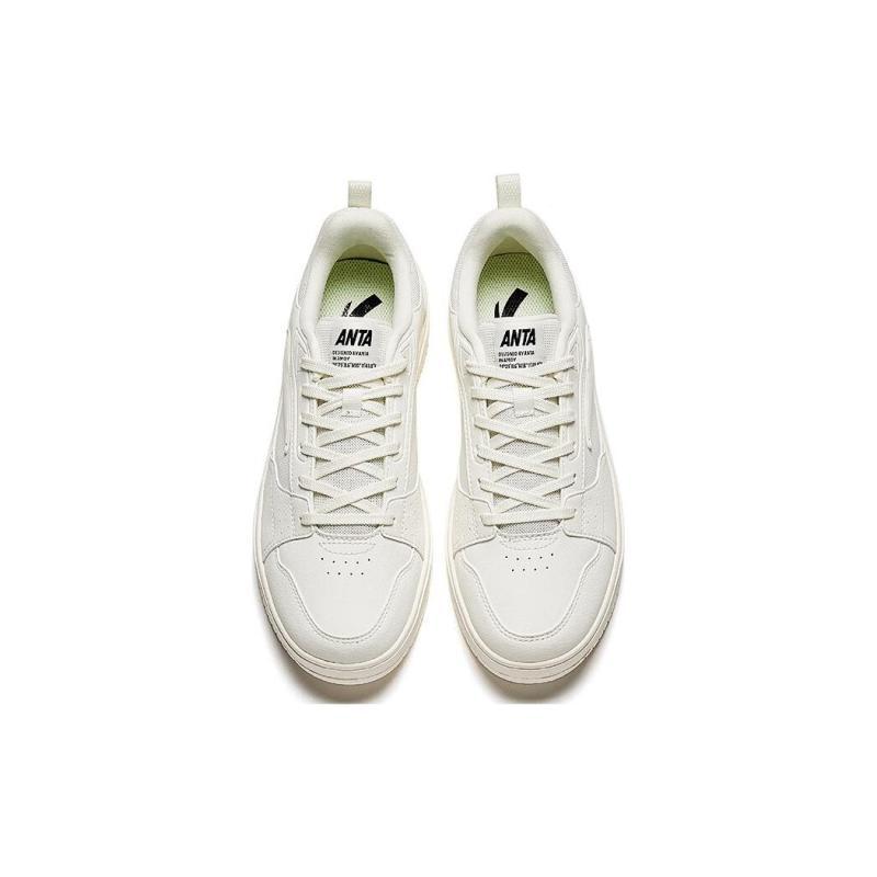 Anta Slip-Resistant Low-Top Skateboard Shoes Women's White Sneakers 122348011-1