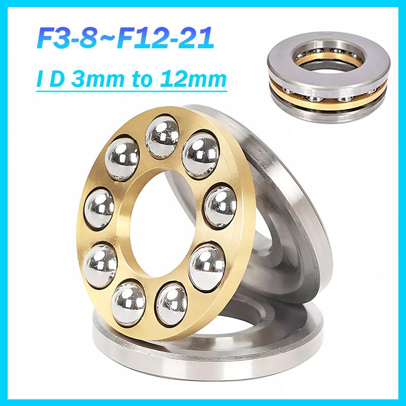 

1Pcs Plane Axial Ball Bearing Thrust Bearings F3-8M to F12-21M I.D 3mm-12mm Miniature Plane Thrust Ball Bearings Steel All Size F6-12 (6x12x4.5mm)