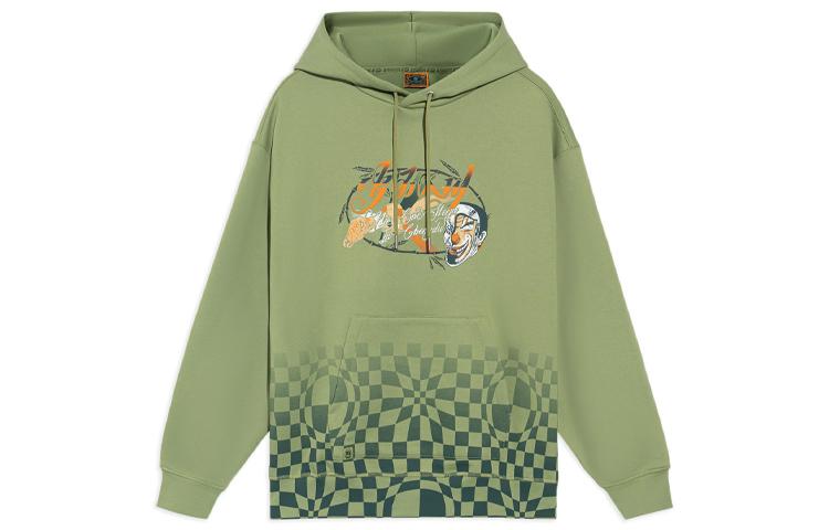Li Ning BADFIVE Sweatshirts Unisex Green Hooded Moderate Regular AWDRH63-2 L