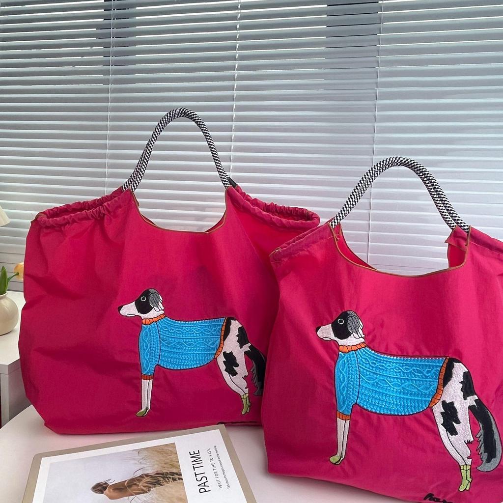 Women's Oxford Cloth Embroidered Handbag: Large Capacity, Nylon, Portable, Crossbody, and Shoulder Bag.