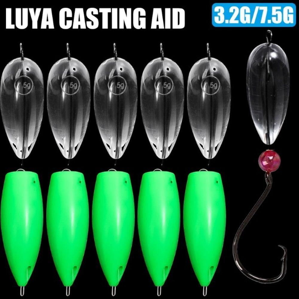 

10Pcs 3.2g/7.5g Transparent Fly Fishing Lure Sinking-down Buoy New Float Long Shot Bait