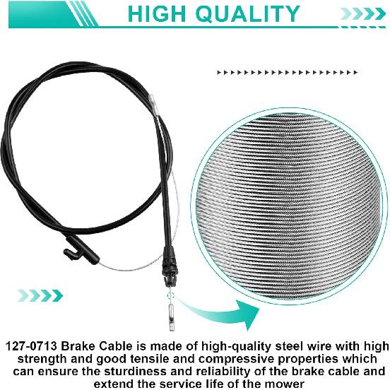 127-0713 Brake Cable Compatible with Toro 21" Recycler Lawn Mower, Fits Models 20349 20367 21319 21328 21332 21356 21356 10730 10736 17750,