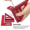 Imperial 3D Multi-Angle Measuring Ruler, 45/90 Degree Aluminum Alloy Woodworking Square Protractor for Engineer Carpenter