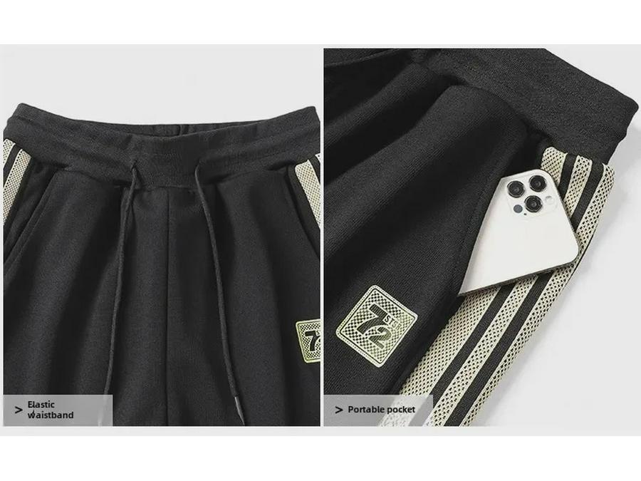 Men's Autumn Striped Cardigan and Sweater Running Suit