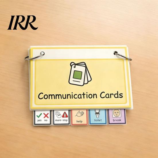 Reißfestes Kommunikationswerkzeug Grundbedürfnisse Karten Set Visuelle Hilfe Blitzkarten für AAC Sprachverzögerung Non-Verbal Tragbares Bildaustauschsystem
