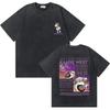 Rapper Kanye West Graduation Bear Graphic Washed Vintage Tees Men Women Pure Cotton Tshirts Hip Hop Top Fashion Oversized Tops