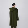 LESS 2023 Winter Wool-Cashmere Hooded Mid-Length Coat