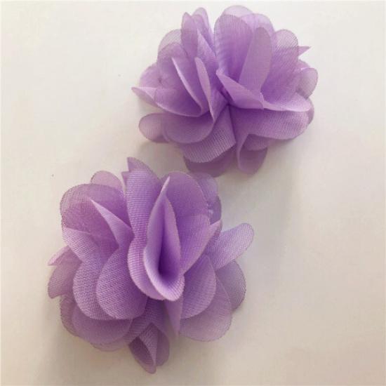 20pcs DIY Chiffon Flowers Mesh Floral Craft for Wedding Dress Hat Material Decor