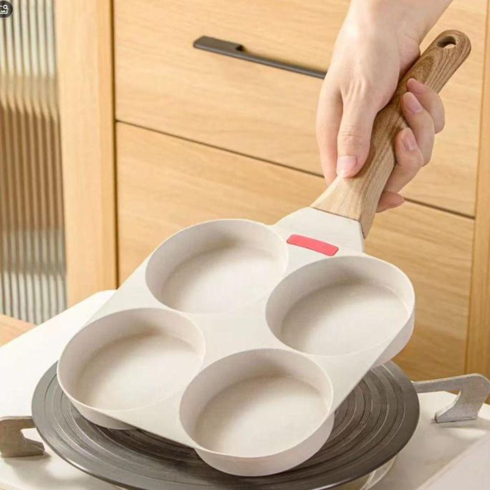 Non-stick Egg Pancake Pan Rapid Heating Omelette Skillet Cookware Four-hole Frying Pan  Breakfast