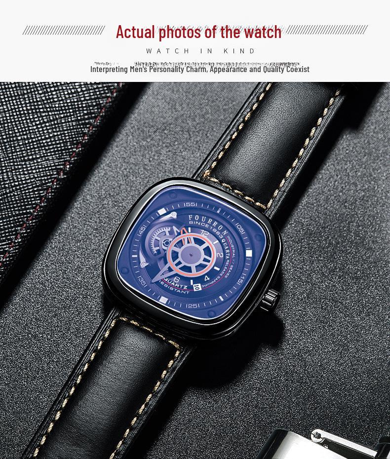 Brand Men's Waterproof Calendar Watch with Bold Dial, Trending In Live Broadcasts