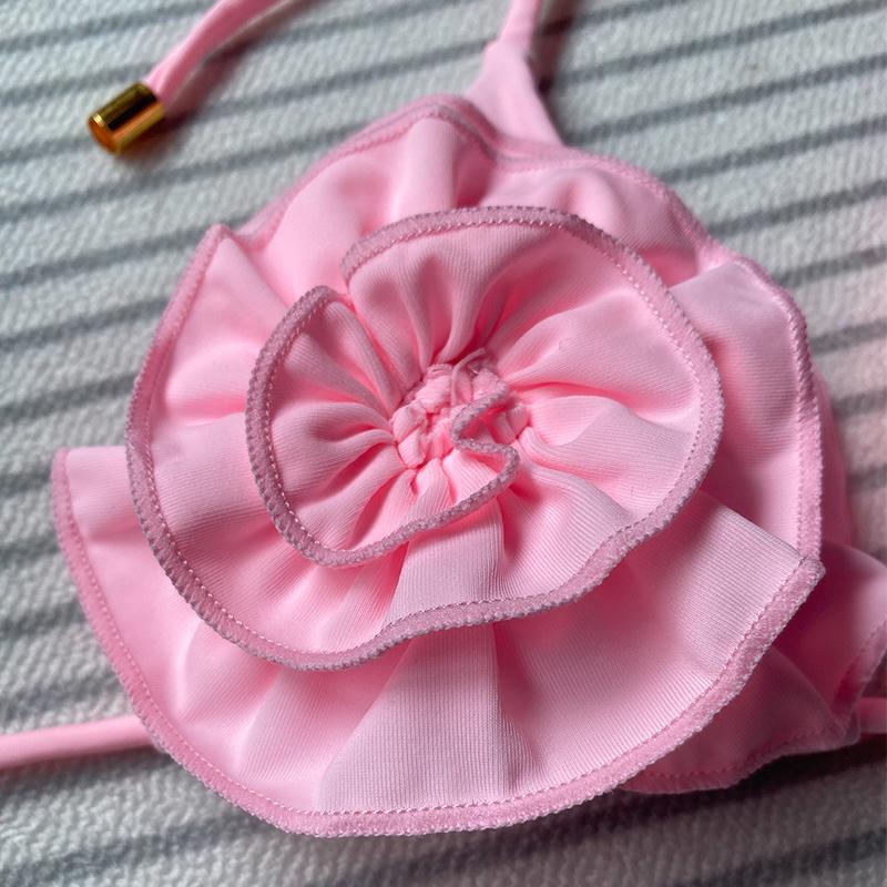 2024 Floral Bikini Micro Bikini Set Push Up Women Swimsuit Female Swimwear Bandage Biquini Sexy Bathing Suit Solid Swimming Beachwear