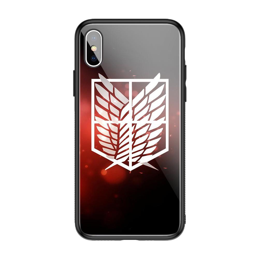 Attack On Titan Tempered Glass Fundas Cover Case For Iphone 11 12 13 14 Pro Max Mini 6 6s 7 8 14 Plus X Xr Xs Max Se2020