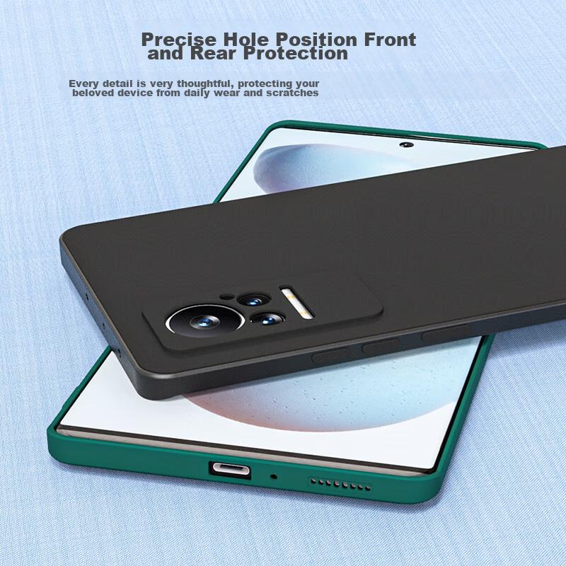 HotFire Compatible with Xiaomi Civi Phone Case, Xiaomi Civi 1s Protective Cover, Upgraded Lens Anti-Drop Matte Soft Silicone Case - Dark Night Gree
