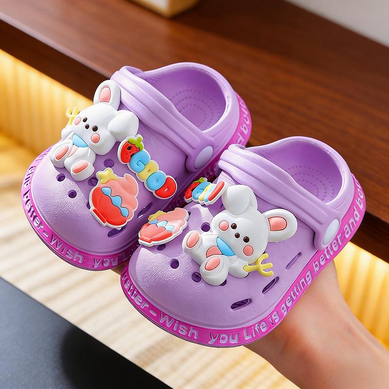 Children's Cartoon Soft Sole Slippers Anti Slip Lightweight Comfortable Indoor Outdoor Sandals for Toddlers and Kids