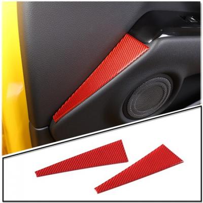 Red Carbon Fiber Door Speaker Horn Cover Trim Decor for Toyota Supra 19-22
