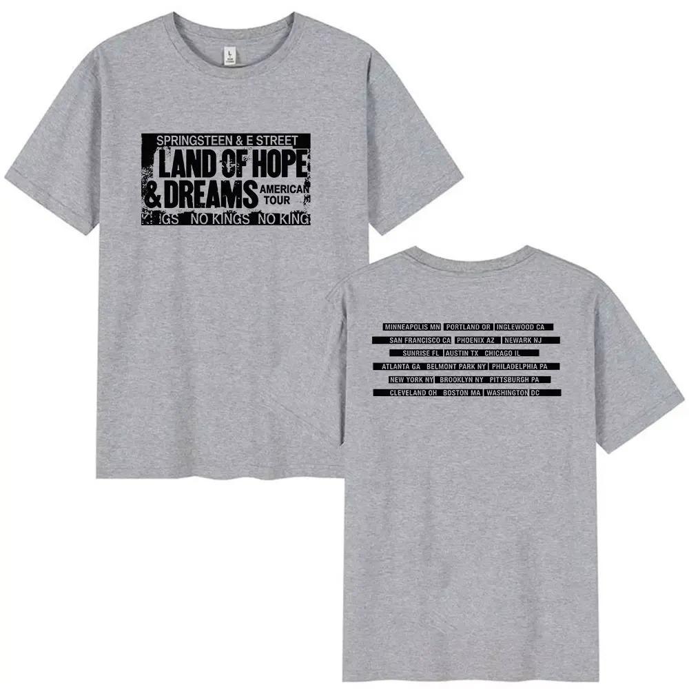 Bruce Springsteen Land of Hope & Dreams Tour 2026 Print T Shirt Men Women Clothing Fashion Short Sleeve T-shirt 100% Cotton Tees
