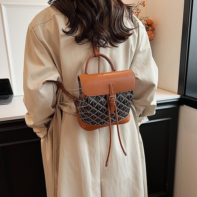 

Autumn and winter retro drawstring bag 2025 new fashion trend backpack women s messenger handbag 19*10*20 коричневый