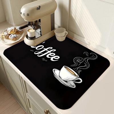 Absorbierende Kaffeemaschinen-Abtropfmatte mit rutschfester Gummiunterseite Schmutzabweisend für Kaffeemaschine Küchenspüle Badezimmer Arbeitsplatte