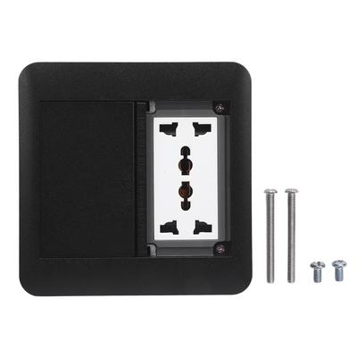 Bodeneinbaudose Doppeltür 4000W 3-polig X 4 Multifunktional Schwarz Verdeckte Bodensteckdose