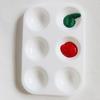 10Pcs White Plastic Paint Tray Palettes 6 Holes Thickened Art Classes DIY Crafts Watercolor Palette Color Mixing Art Painting Tray