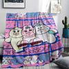 1PC Opanchu Usagi Print Flannel Blanket, High quality Comfortable for All Seasons, Home Decor, Warmth and Comfort, Perfect for Christmas Gifts104