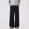 American Retro Cross Full Print Sweatpants Men's and Women's Spring New Loose Large Size Lazy Casual Trousers