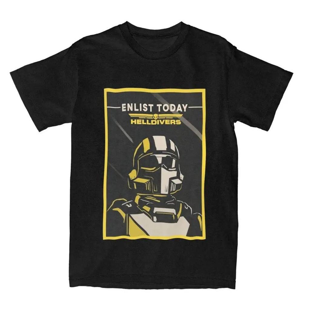 Pánské tričko Helldivers 2 Malevelon Creek Veteran s krátkým rukávem a kulatým výstřihem, vintage styl, s krátkým rukávem a hedvábným vzorem.