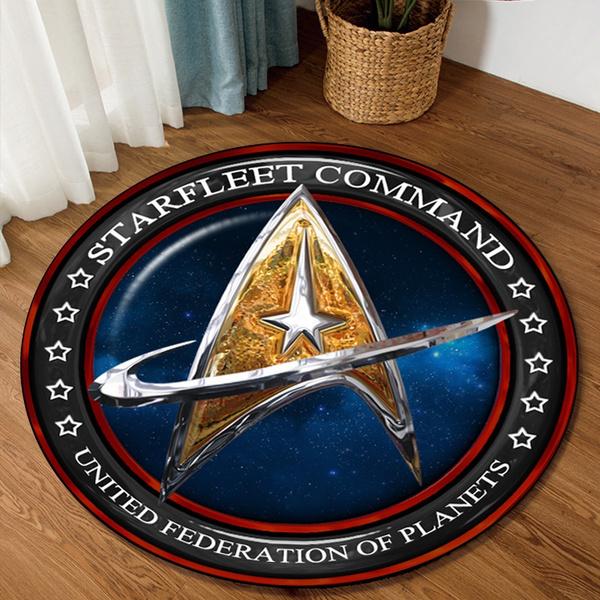 Star Trek kerek szőnyeg Dekoratív nappali szőnyeg ajtószőnyeg Ajándék lakberendezési szőnyegek nappaliba
