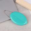 Small Oval Coin Purse Mini Earrings Rings Storage Box With Chain Solid Color Pvc  Portable Bag Pendant