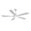36-Inch Ceiling Fan in White, Propeller Blades of Solid Wood, Wireless Remote Control, 3CCT, Reversible DC Motor, Six Speed Settings, Power-Off Memory