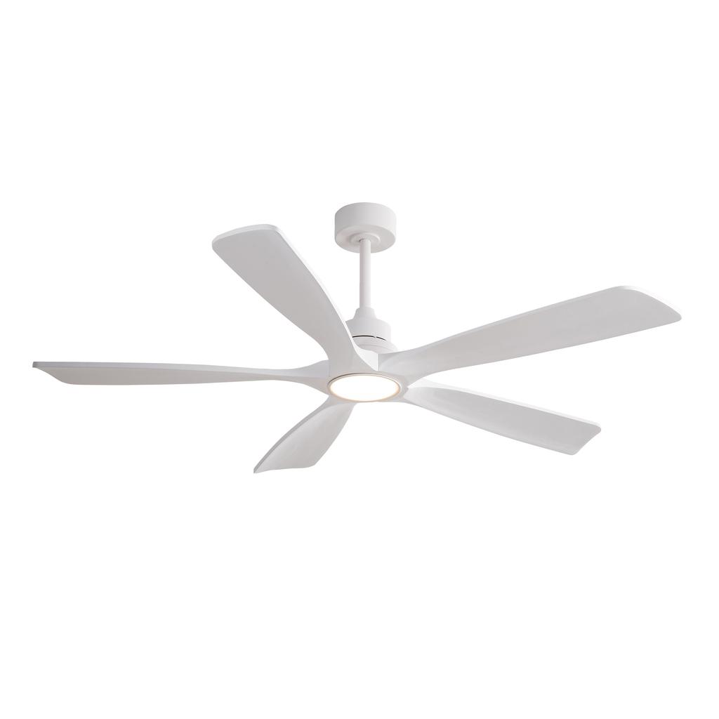 36-Inch Ceiling Fan in White, Propeller Blades of Solid Wood, Wireless Remote Control, 3CCT, Reversible DC Motor, Six Speed Settings, Power-Off Memory