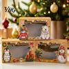 Festive Party Favor Boxes 6Pcs Christmas Paper Gift Boxes, Xmas Color Printed Foldable Cookie Treat Eco Friendly Holiday Bakery Packaging for