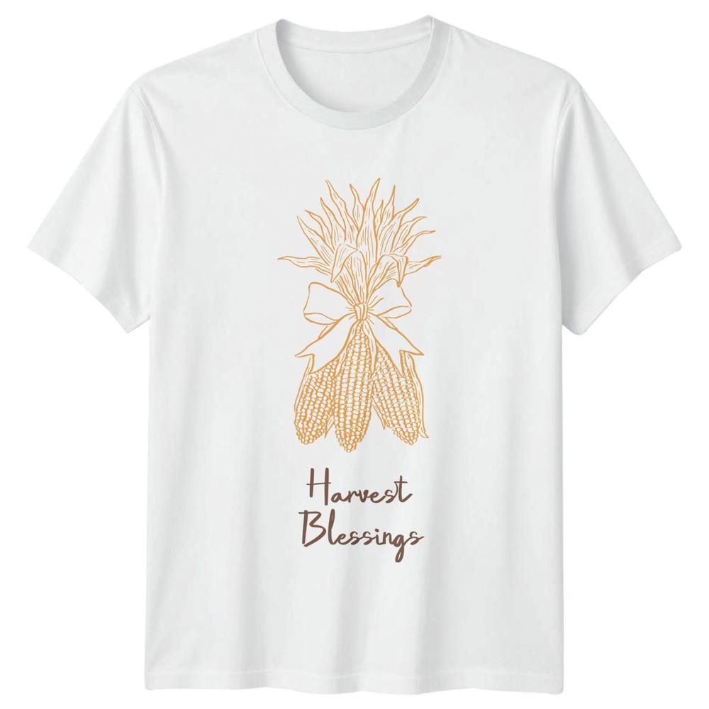 Harvest Blessings Unisexs TShirt Autumn Fall Thanksgiving Thanksgiving Gift S